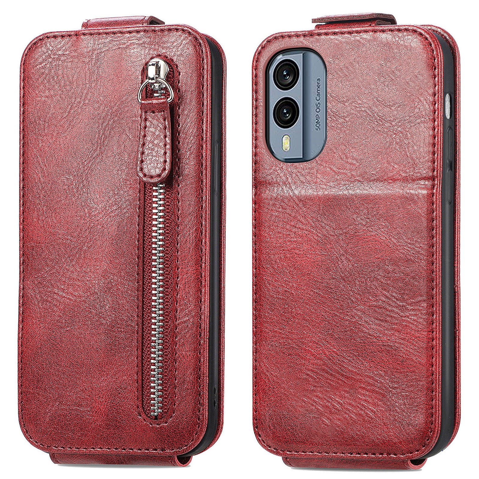 For Nokia X30 5G Vertical Flip Phone Case Zipper Pocket PU Leather Wallet Stand Magnetic Closure Shell Phone Cover For Nokia X30 5G Vertical Flip Phone Case Zipper Pocket PU Leather Wallet Stand Magnetic Closure Shell Phone Cover